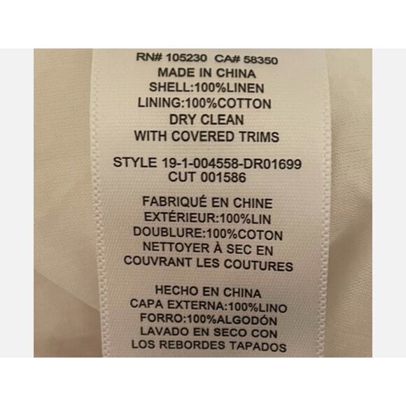 Equipment Nauman Linen Deep V Neck Midi Dress in Bright White Size 8 - Picture 7 of 7